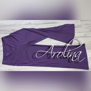 Arolina Purple Wide Leg Flowy Silky Pants XXL